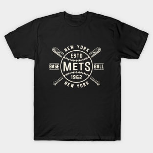 New York Mets Bats & Ball by Buck Tee T-Shirt